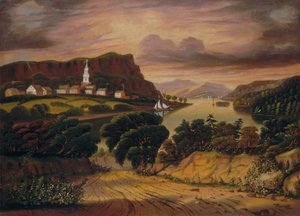 Lake George och byn Caldwell