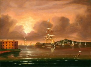 Threatening Sky, Bay of New York, mitten av 1800-talet.
