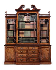 George III secretaire biblioteksbokhylla, ca 1765