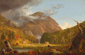 En utsikt över bergspasset som kallas för de vita bergens hack (Crawford Notch) av Thomas Cole