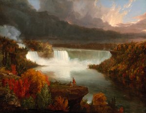Avlägsen utsikt över Niagarafallen, 1830. av Thomas Cole