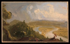 Skiss till Utsikt från Mount Holyoke, Northampton, Massachusetts, efter ett åskväder (Flodkröken) av Thomas Cole