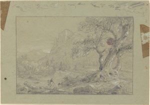 Studera för "The Mountain Ford" av Thomas Cole