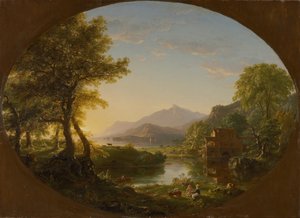 Kvarnen, solnedgången av Thomas Cole