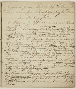 Utan titel ("Utdrag ur konsten att färglägga"), ca 1825 (penna och bläck på papper) av Thomas Cole