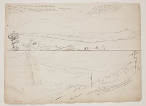 Utsikt mot bergen Ossipee; Utsikt mot avlägsna berg av Thomas Cole