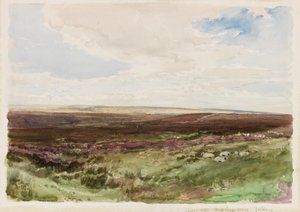 Moorland nära Hart Leap Well, Yorkshire (akvarell på papper) av Thomas Collier