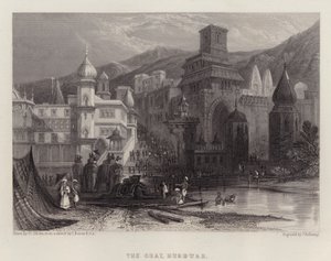 The Ghat, Hurdwar (färg litho)