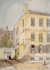 Vy över Whitefriars som visar hörnet av Lombard Street, City of London, 1851.