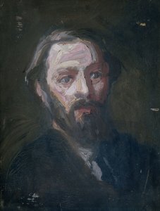 Porträtt av skulptören Pier Pander (1864-1919)