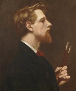Självporträtt med två fyrkantiga borstar, ca 1880