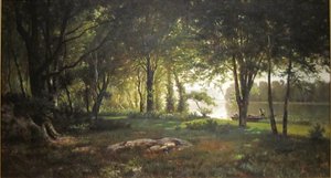 Landskap, flod och skog av Thomas Corwin Lindsay