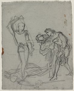 Duell efter Masked Ball recto, c. 1857. av Thomas Couture
