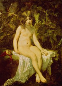Lilla badgäst. Målning av Thomas Couture (1815-1879), olja på duk