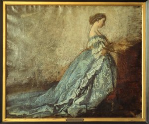 Kejsarinnan Eugenie vid bön ... (olja på duk) av Thomas Couture