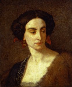 Studie av kvinnohuvud (Mademoiselle Poinsot) av Thomas Couture