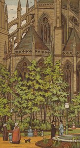 Rouen: Church of St Ouen (färg litho) av Thomas Crane