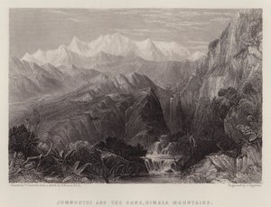 Jumnoutri och konen, Himalabergen (färg litho) av Thomas Creswick