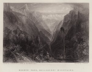Kooner Pass, Neilgherri Mountains (färg litho) av Thomas Creswick