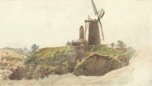 Landskap med väderkvarn av Thomas Creswick
