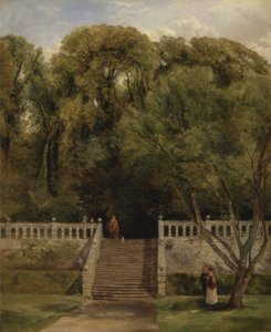 På terrassen i Haddon Hall, Derbyshire av Thomas Creswick