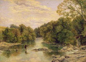 The River Tees at Rokeby, Yorkshire, ca 1860 (olja på duk)