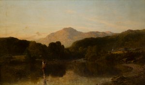 A Mountainous Riverscape, ca 1838-86 (olja på duk)
