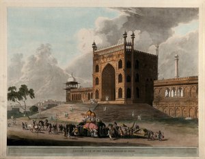 Östra porten till Jummah Musjid i Delhi av Thomas Daniell