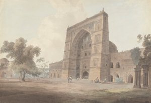 Huvudingången till Jami-moskén, Jaunpur av Thomas Daniell