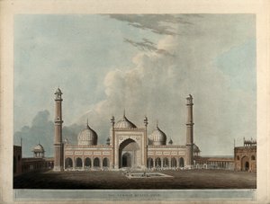 The Jummah Musjed, Delhi av Thomas Daniell