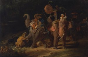 Tigerjakt i Ostindien [1798, Royal Academy of Arts, London, utställningskatalog] av Thomas Daniell