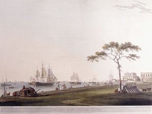 Utsikt tagen på Esplanaden, Calcutta, 1797 av Thomas Daniell
