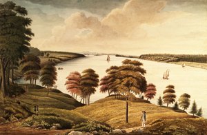 Utsikt över Hudsonfloden från Fort Knyphausen