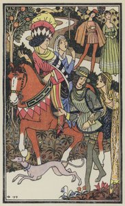 Illustration till Boccaccios Dekameron (färglitografi)