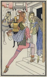 Illustration till Boccaccios Dekameron (färglitografi)