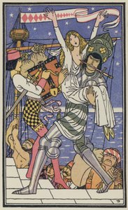 Illustration till Boccaccios Dekameron (färglitografi)
