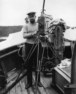 G. H. Wilkins när han återvände från expeditionen i The Quest med Sir Ernest Shackleton, Plymouth, 16 september 1922