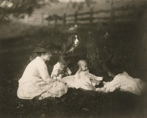 [Frances, Artie och Tom Crowell samt Susan Macdowell i Avondale, PA.] av Thomas Eakins