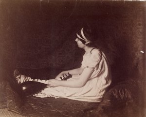 [Sittande kvinna med luta] av Thomas Eakins