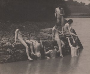 Studie för "Simning" av Thomas Eakins