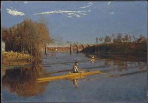 Mästaren i singelsculler (Max Schmitt i en singelsculler) av Thomas Eakins