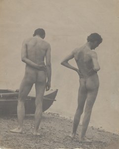 Thomas Eakins och John Laurie Wallace på en strand, ca. 1883. av Thomas Eakins