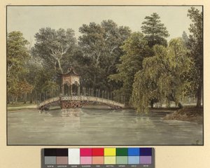 Den kinesiska bron i parken i Laxenburg av Thomas Ender