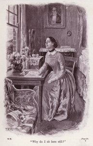 Illustration för The Woman in White av Wilkie Collins (litho)