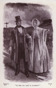 Illustration för The Woman in White av Wilkie Collins (litho)