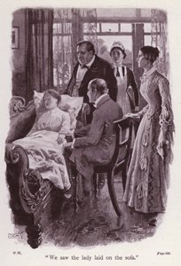 Illustration för The Woman in White av Wilkie Collins (litho)
