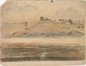 Indianola, Texas och Indianola med Lavaca Point in the Distance, 16 maj 1852 (akvarell på papper)