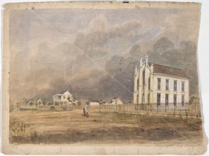 Masonic Hall, Matagorda, Texas, 21 maj 1852 (akvarell på papper)