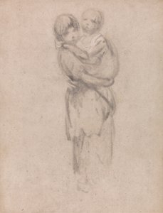 En ung flicka som håller ett barn av Thomas Gainsborough