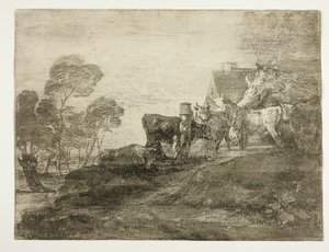 Landskap med boskap vid en stuga av Thomas Gainsborough